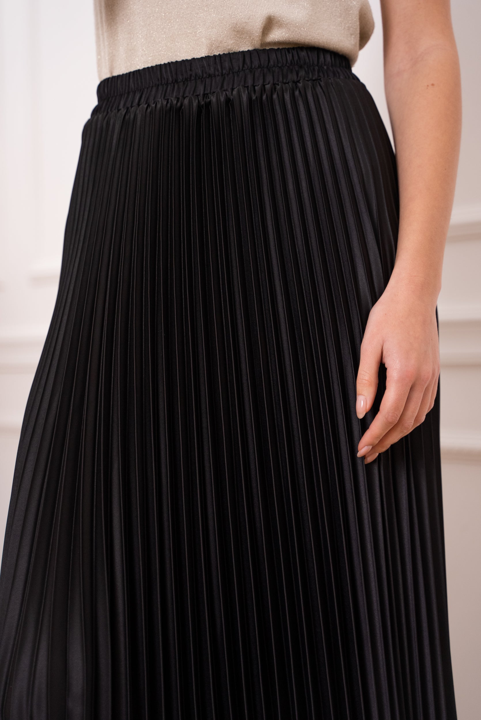 Wild leopard satin pleated skirt 