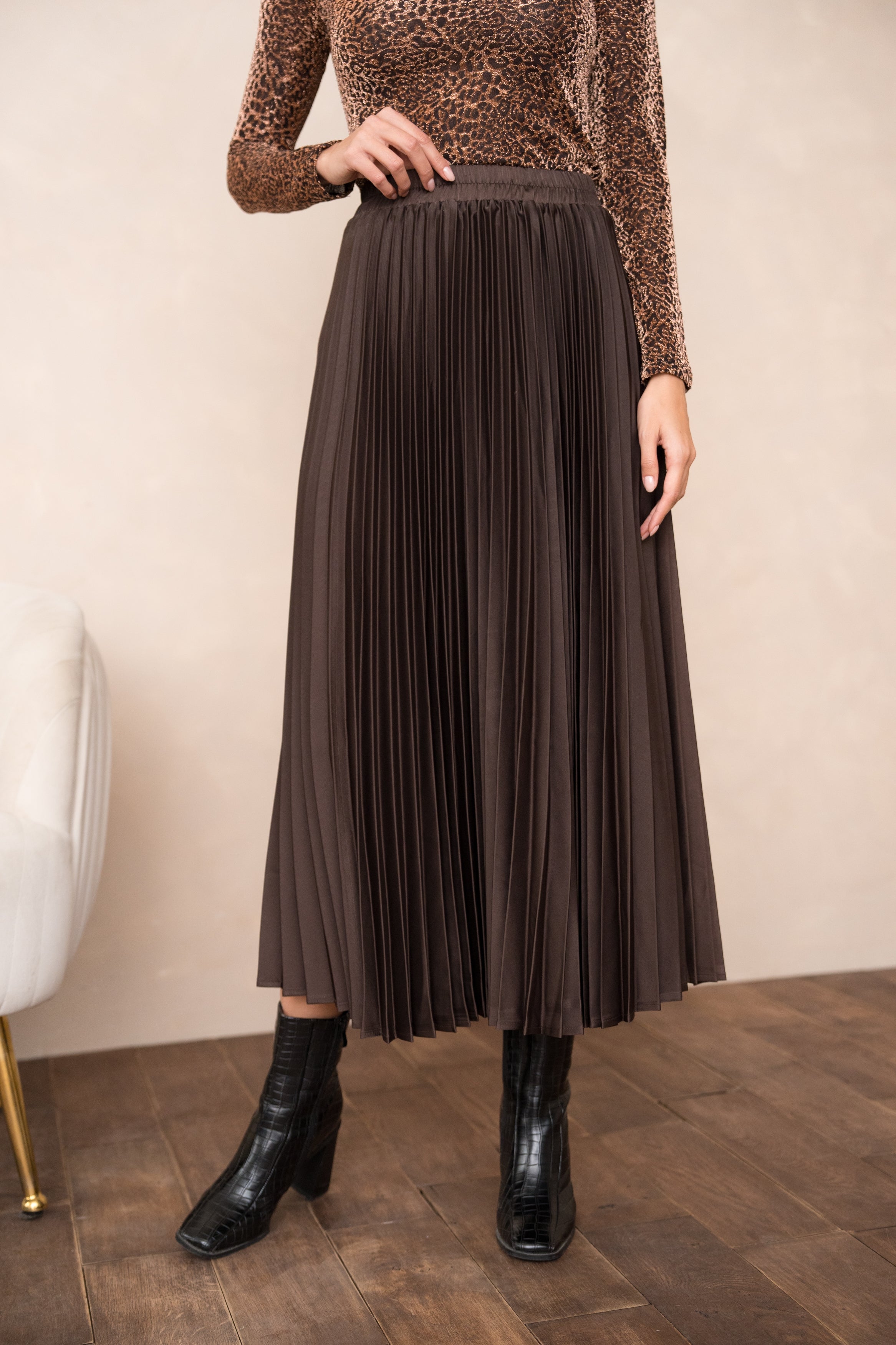 Jupe Diana en satin plissée