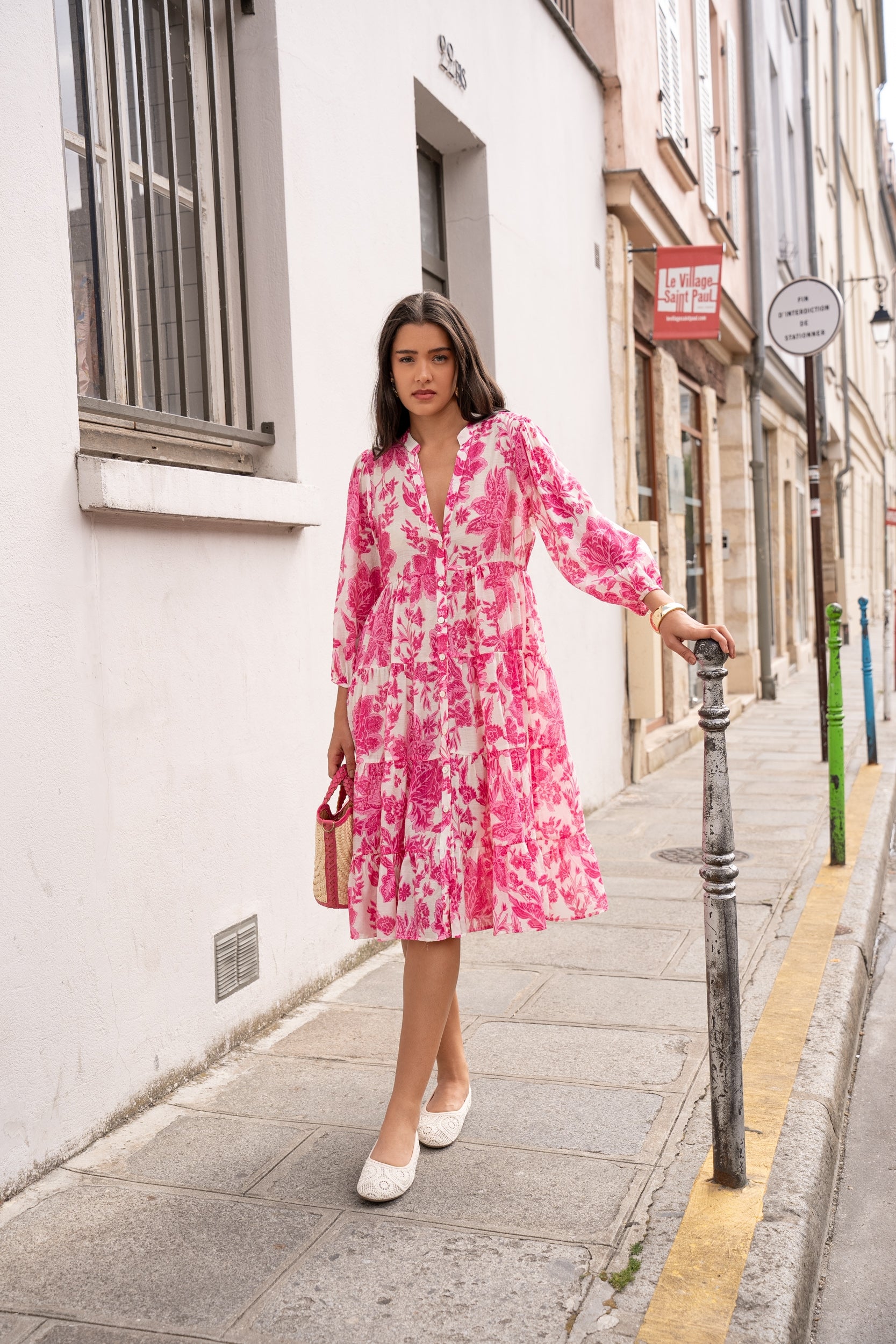 Robe mi-longue Sienna imprimé en soie