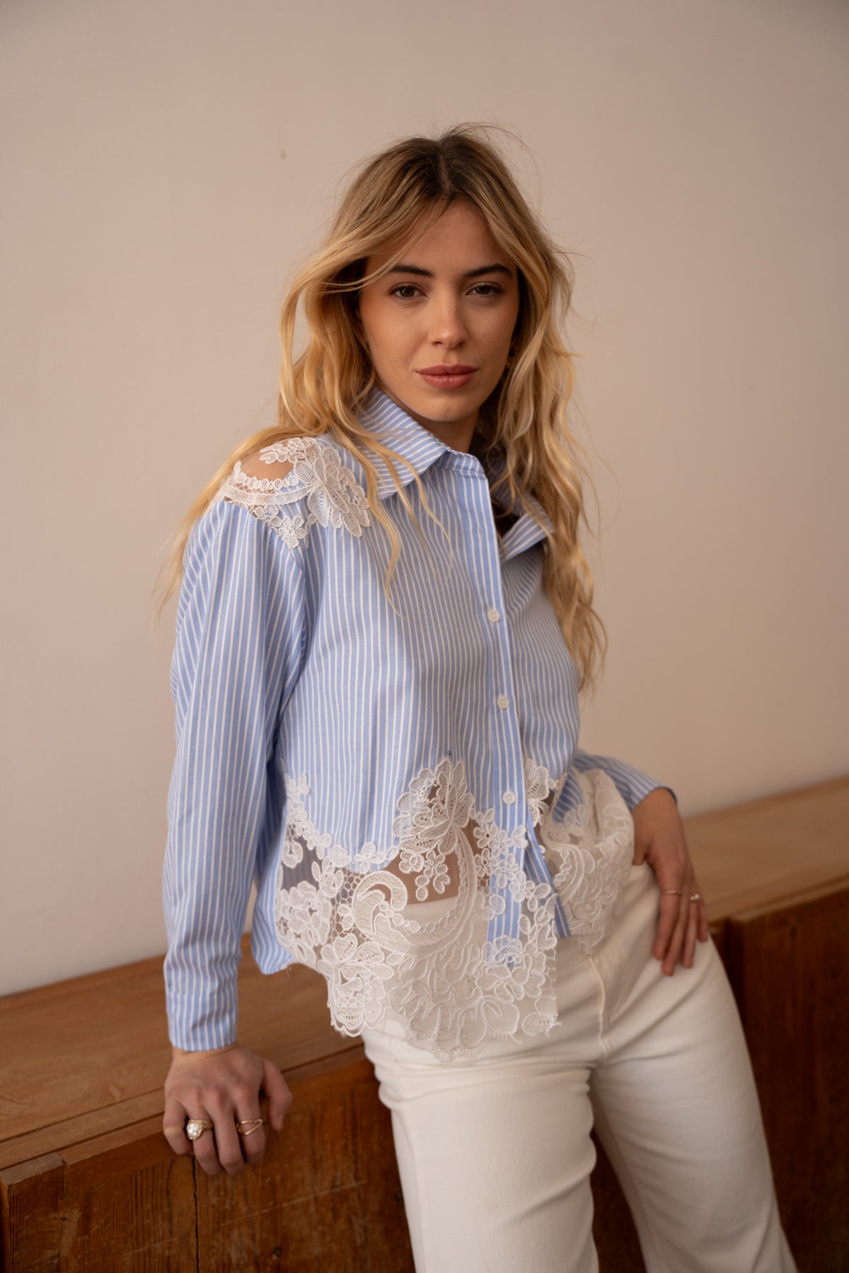 Chemise Anaïs en coton brodé