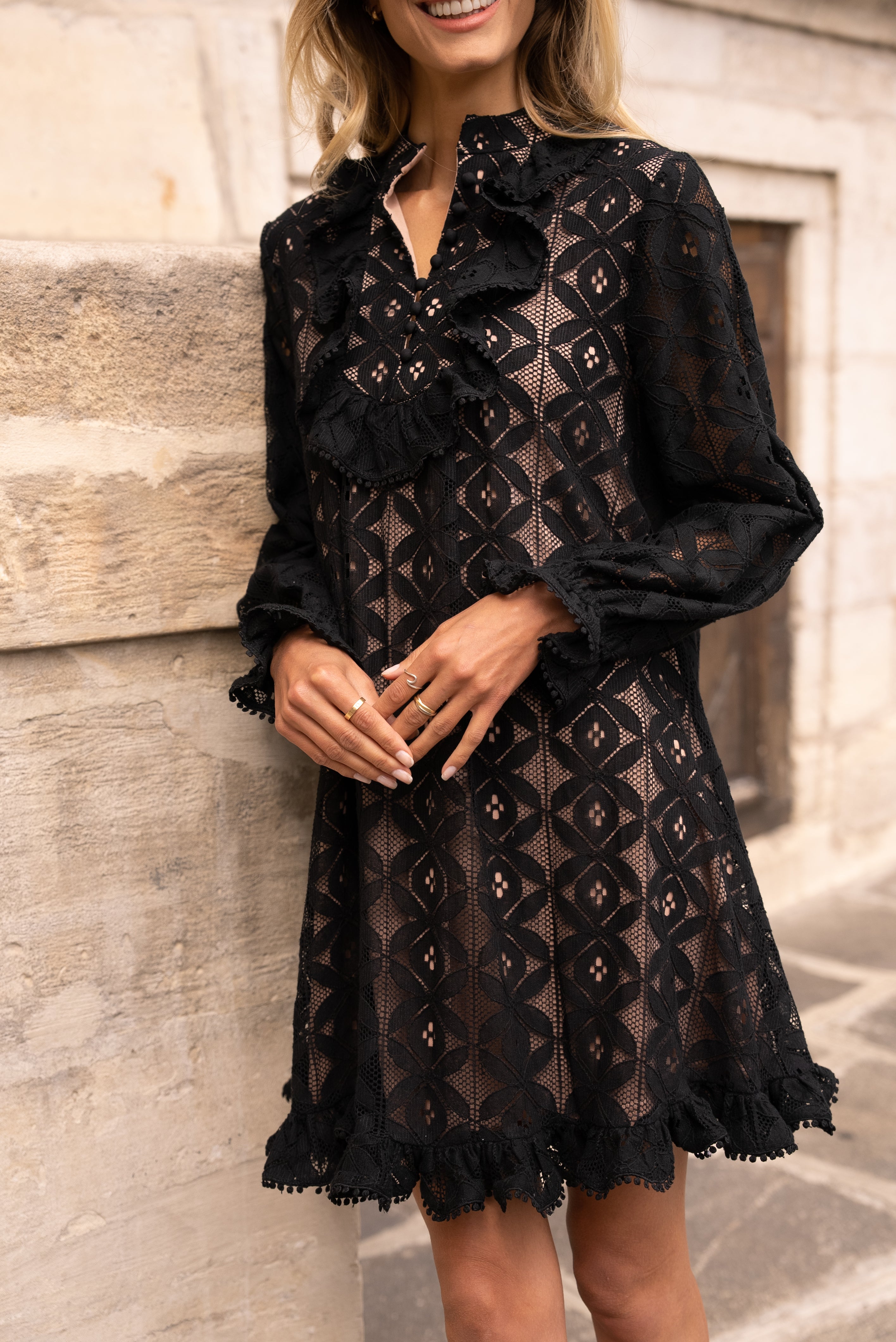 Robe Eugénie col froufrou
