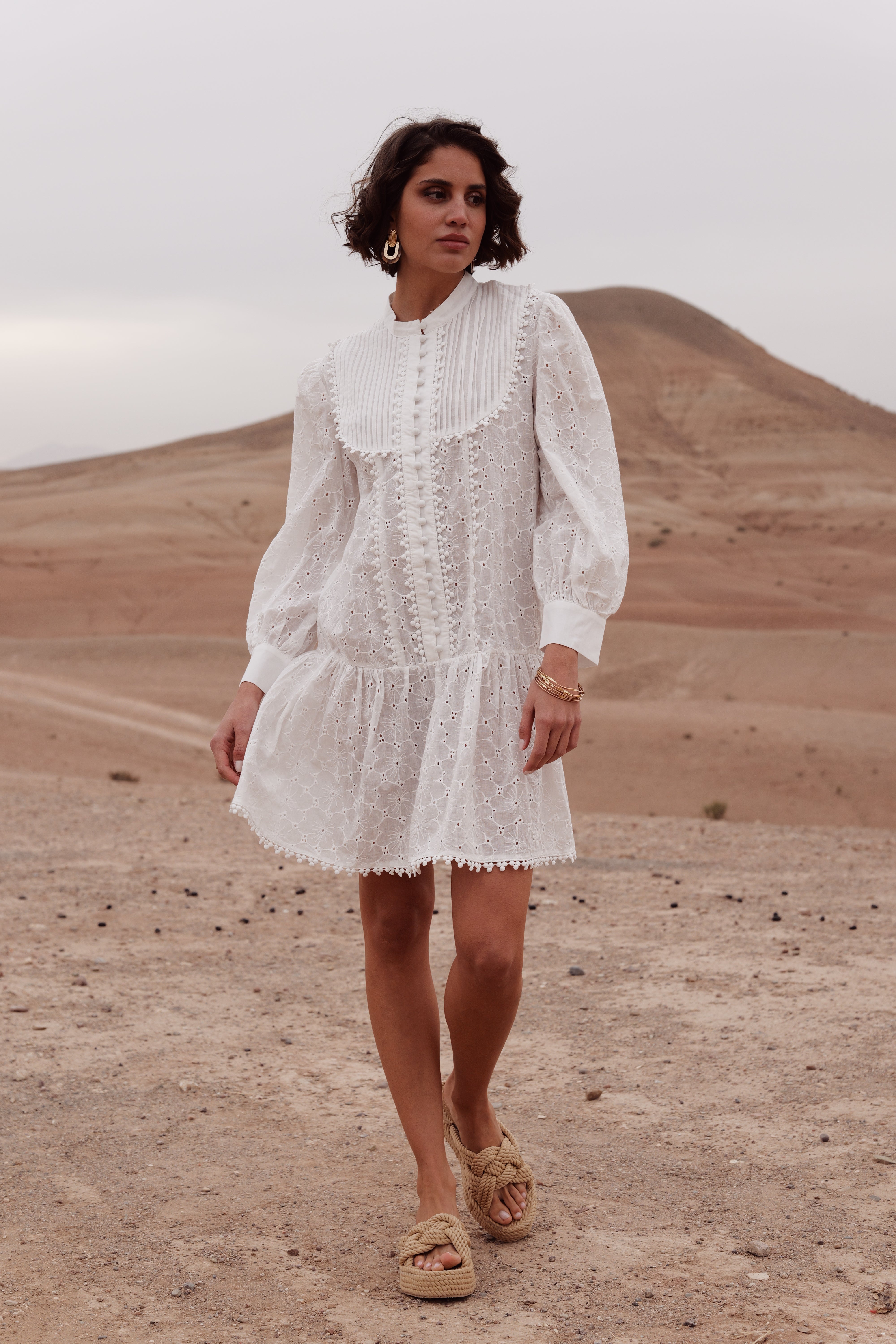 Robe Jane en coton brodé