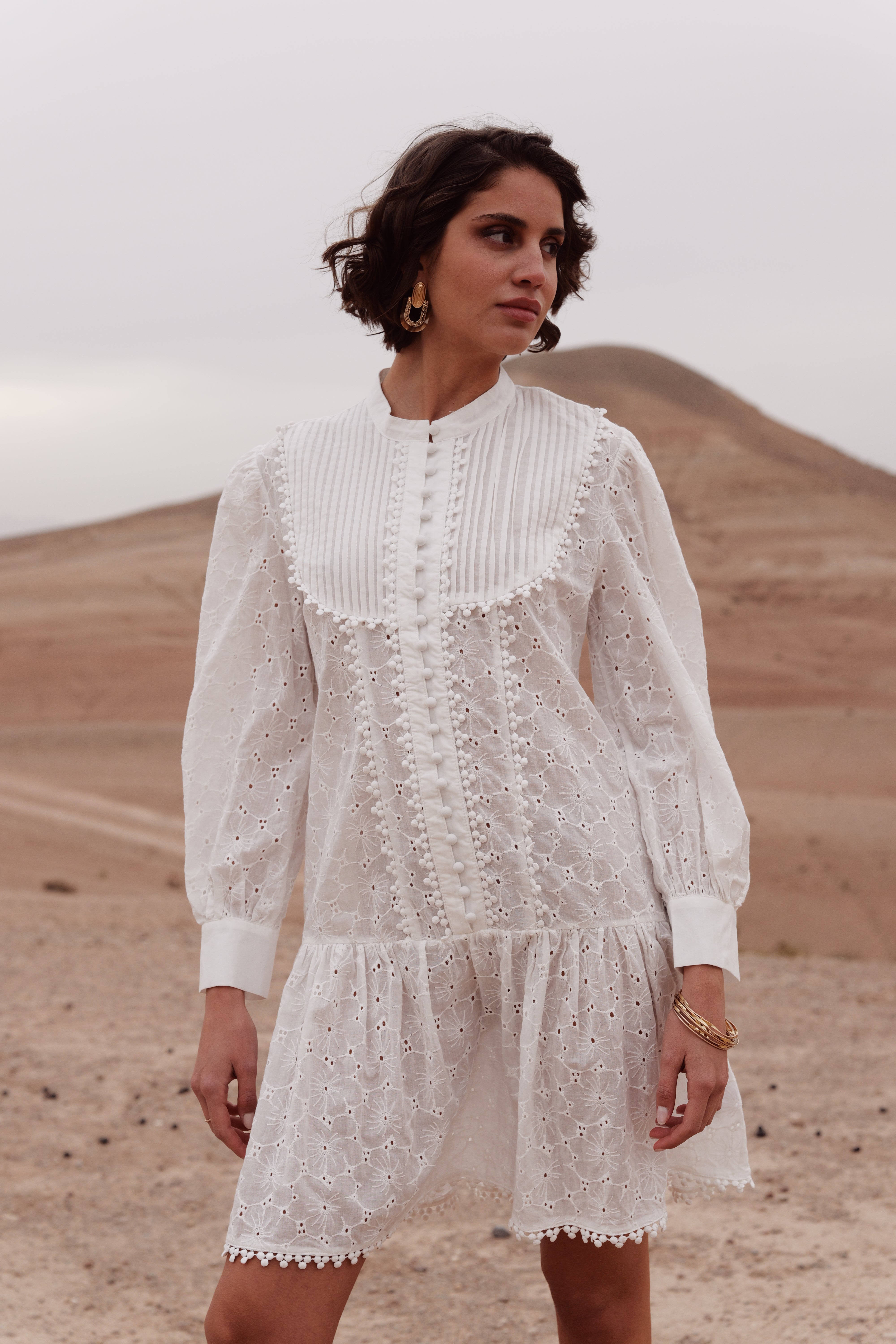 Robe Jane en coton brodé