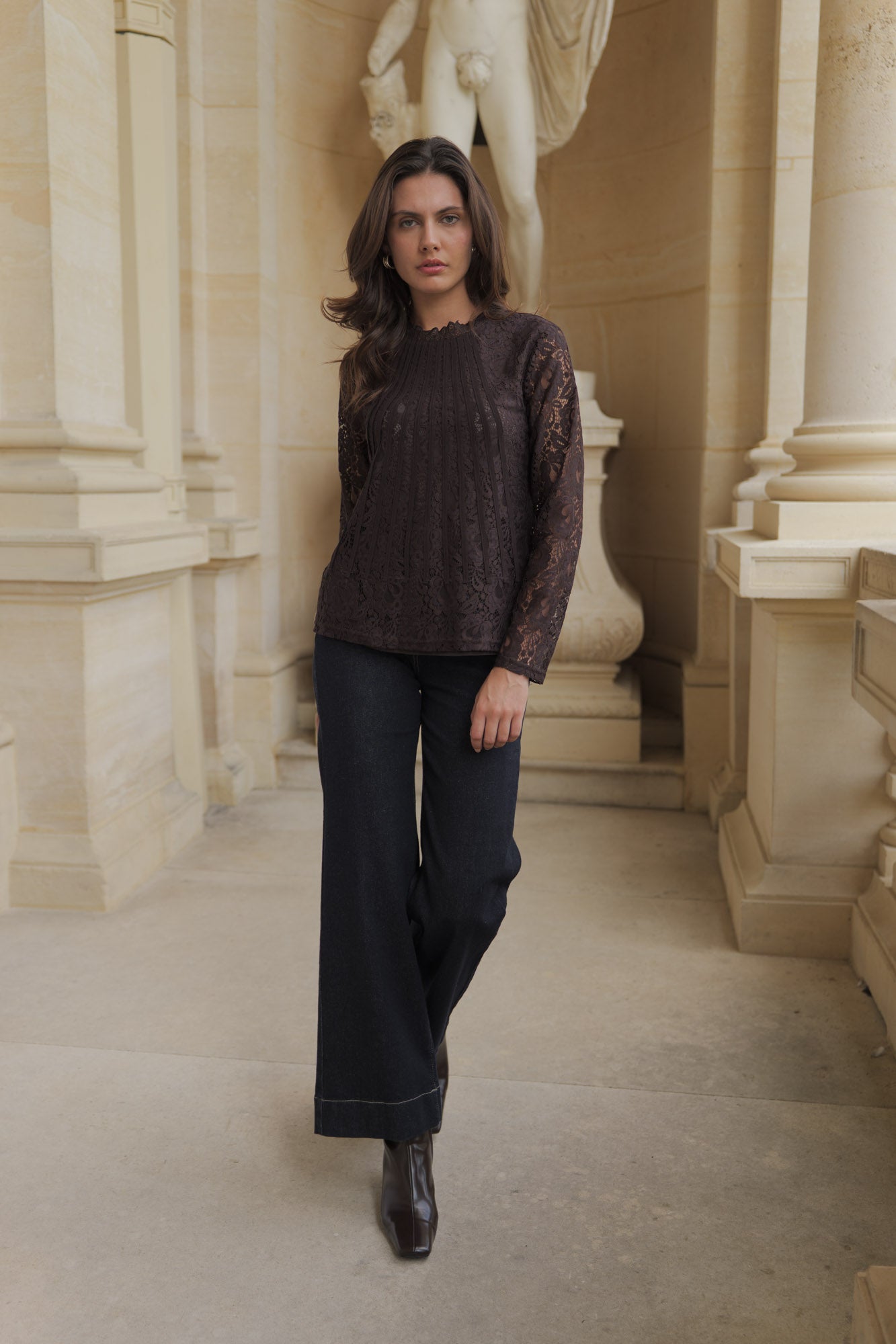 Tiffany lace blouse with borders