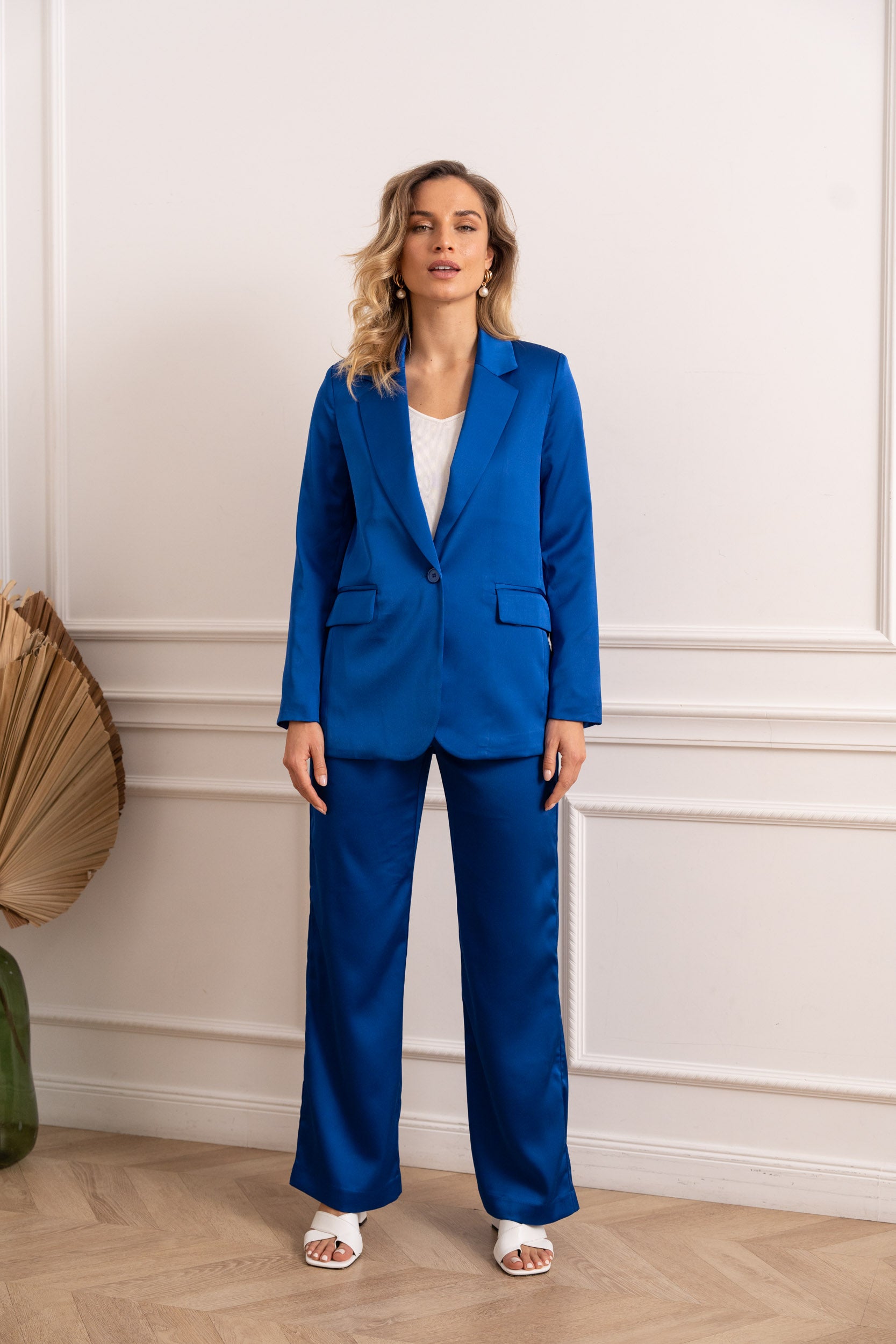 Premium Satin Blazer Jacket