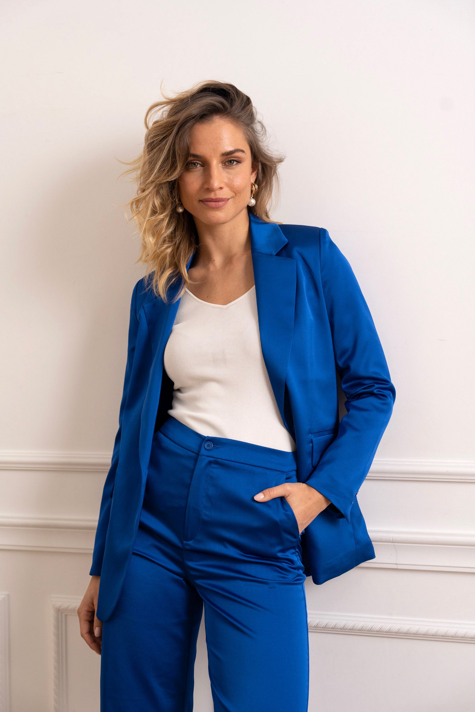 Premium Satin Blazer Jacket