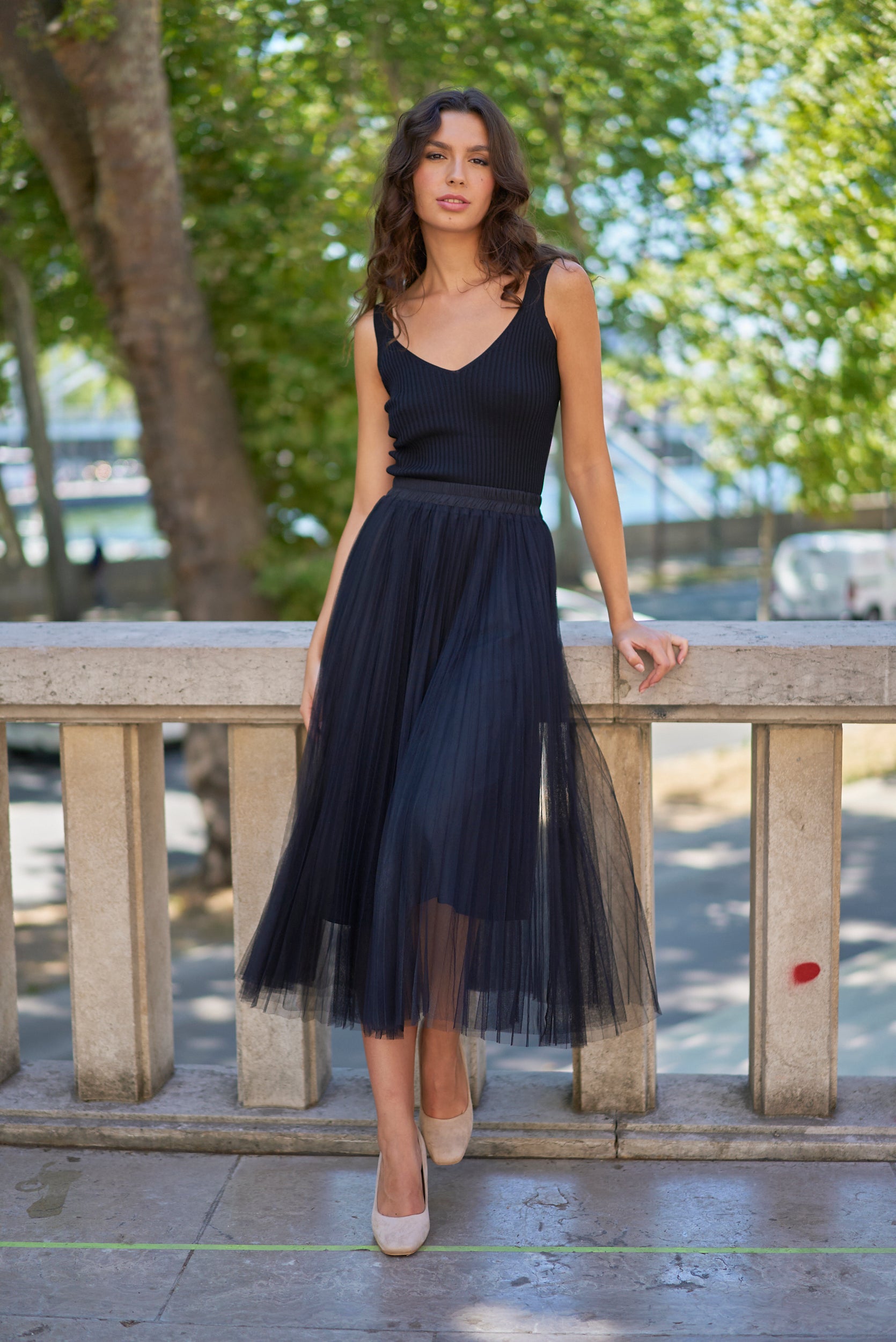 Jupe plissée Eva en tulle